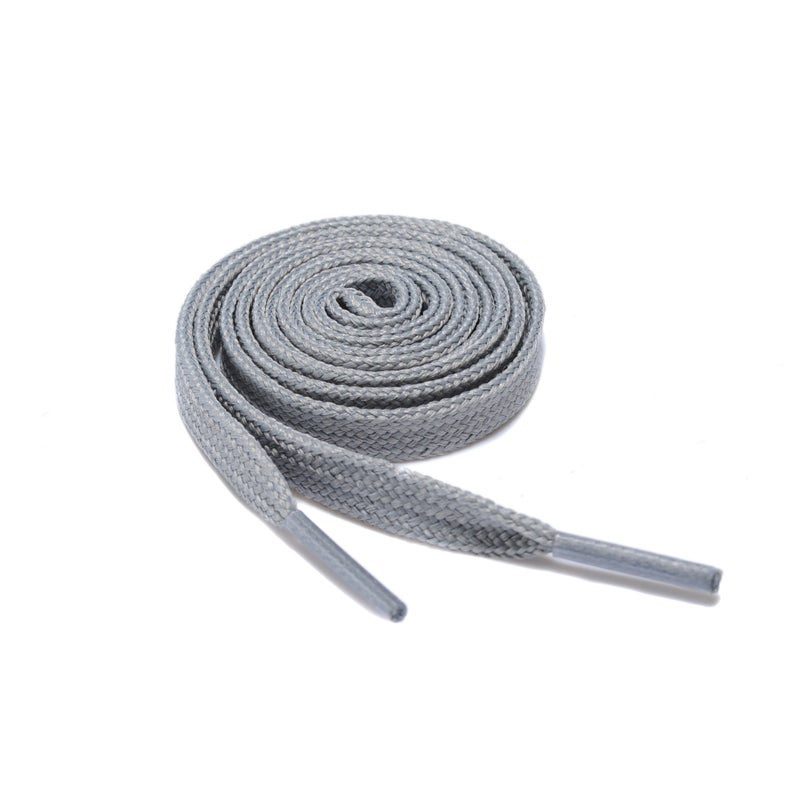 AOMIDI Flat Shoelaces Wide Shoes Lace 2 Pairs Wide Shoelaces Hollow Thick Flat Shoe Laces for Sneakers and Shoes (45" inches (114 cm), Gray) - Image 3